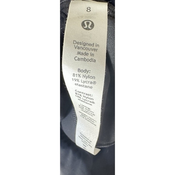 Lululemon Nulu Asymmetrical Bodysuit Black True Navy Size 8 Buttery Soft Yoga - Picture 12 of 12